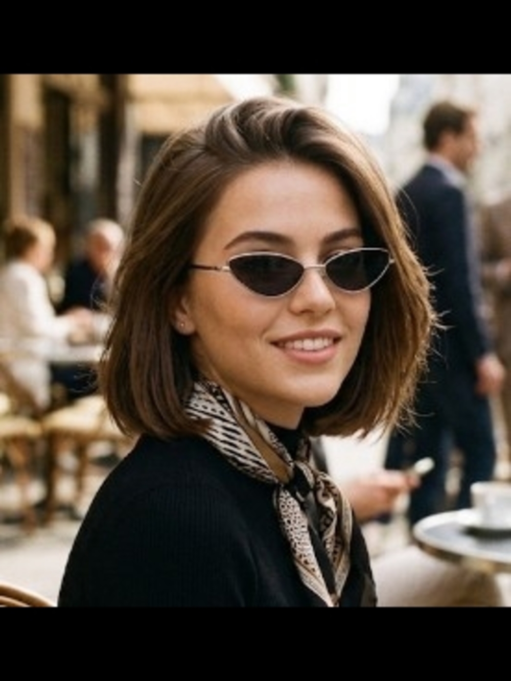 Women's Black Cat-Eye Sunglasses